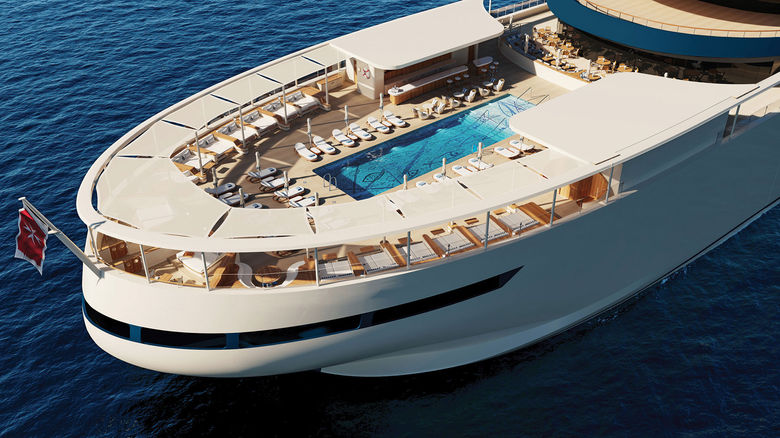 A rendering of the pool deck on the Four Seasons I.
