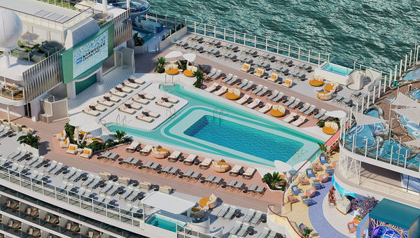 The Norwegian Aura's pool deck will be 20% larger than on the Aqua and Luna, NCL said.