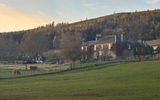 The sun sets over the Old Manse of Blair, where we spent one night on our itinerary. Here, guests can interact with the property's horses and Highland cows.