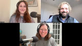 Clockwise from top left: Brinley Hineman of Travel Weekly, David Welch of ETS and host Rebecca Tobin talk about why people travel to explore their faith.
